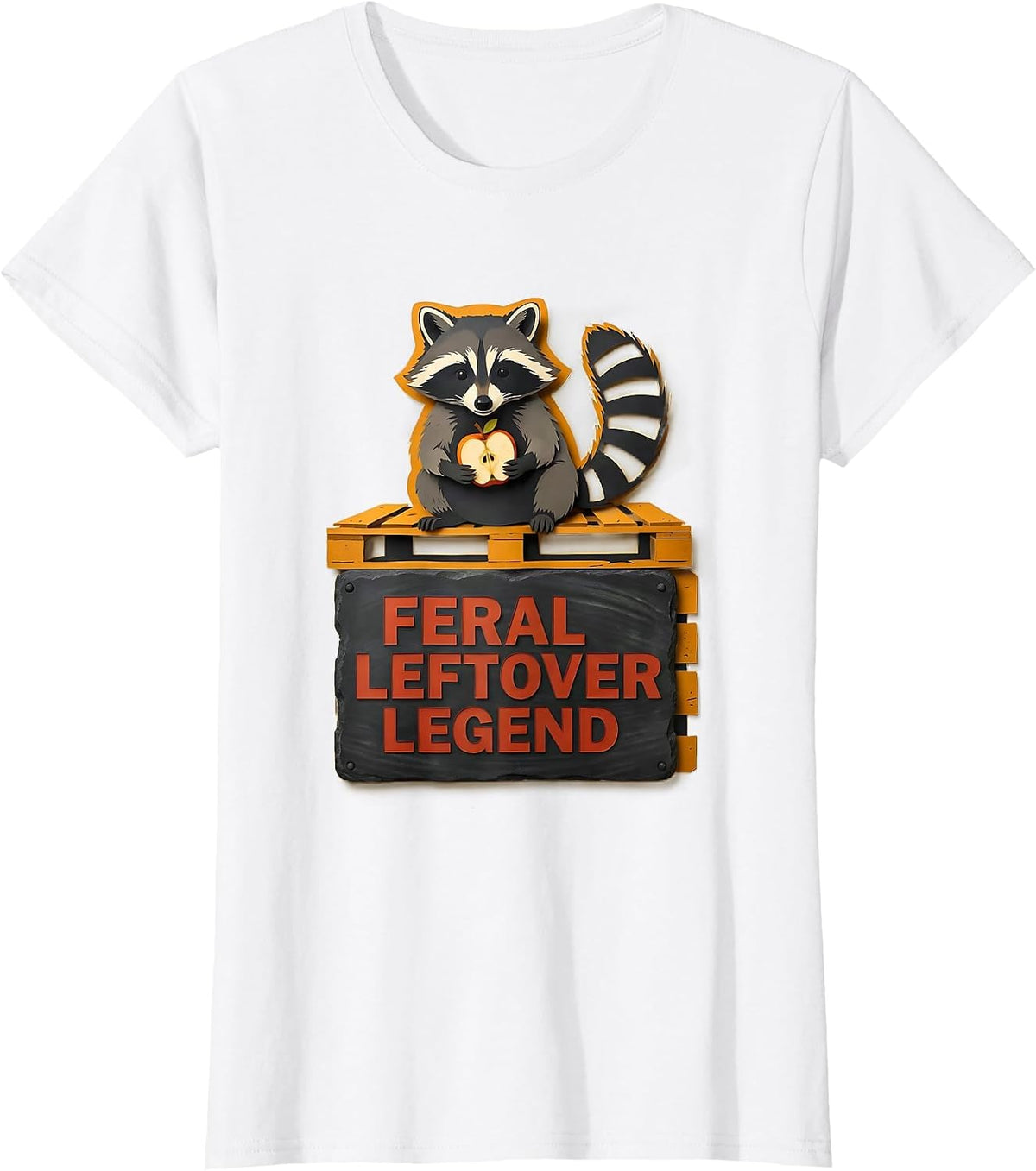 Feral Leftover Legend Funny Jimothy Raccoon Trash Panda Meme T-Shirt - White