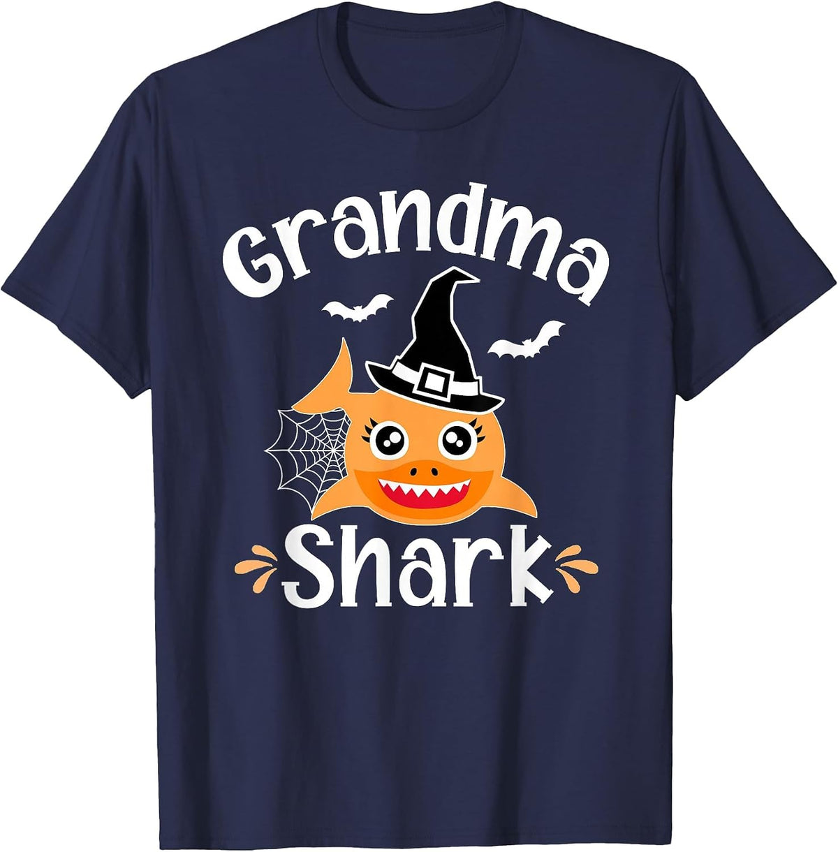 Grandma Shark Funny Halloween Grandmother T-Shirt - Navy Blue