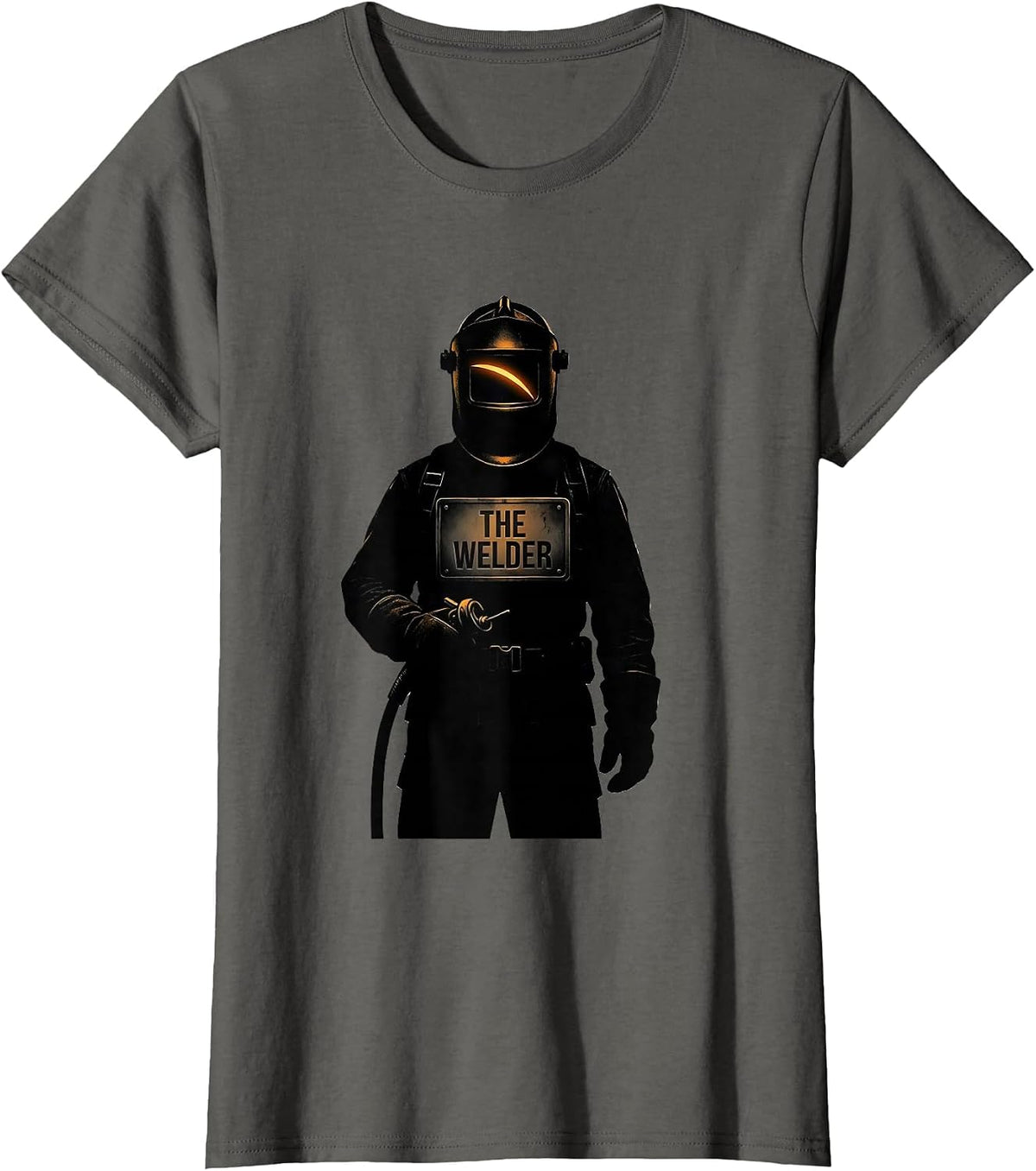 Women's THE WELDER Silhouette Metal Worker Welding Humor T-Shirt - Asphalt Grey