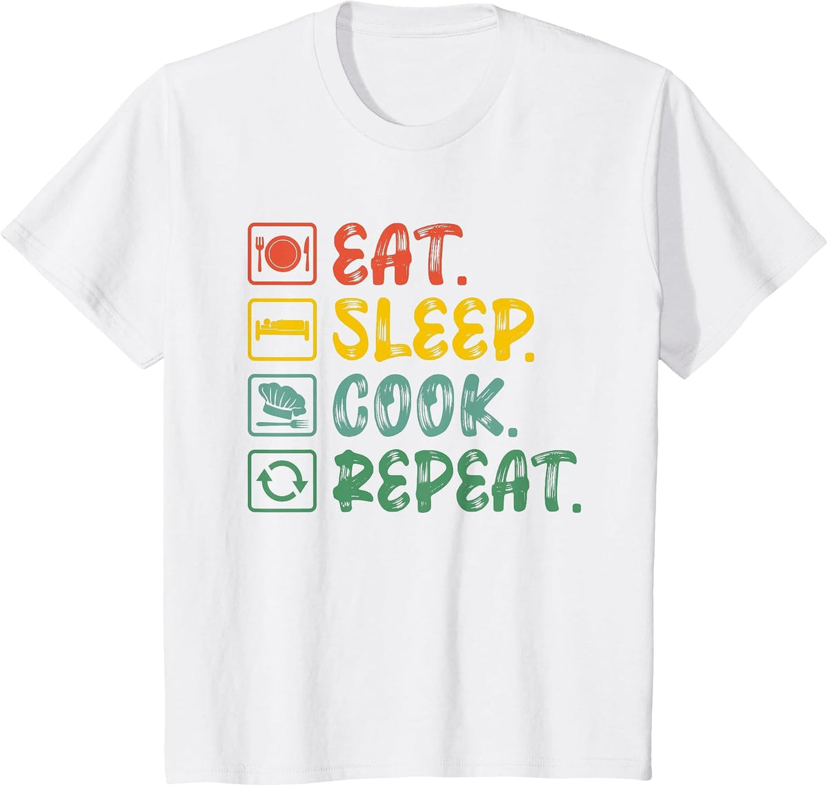 Eat Sleep Cook Repeat T-Shirt - White