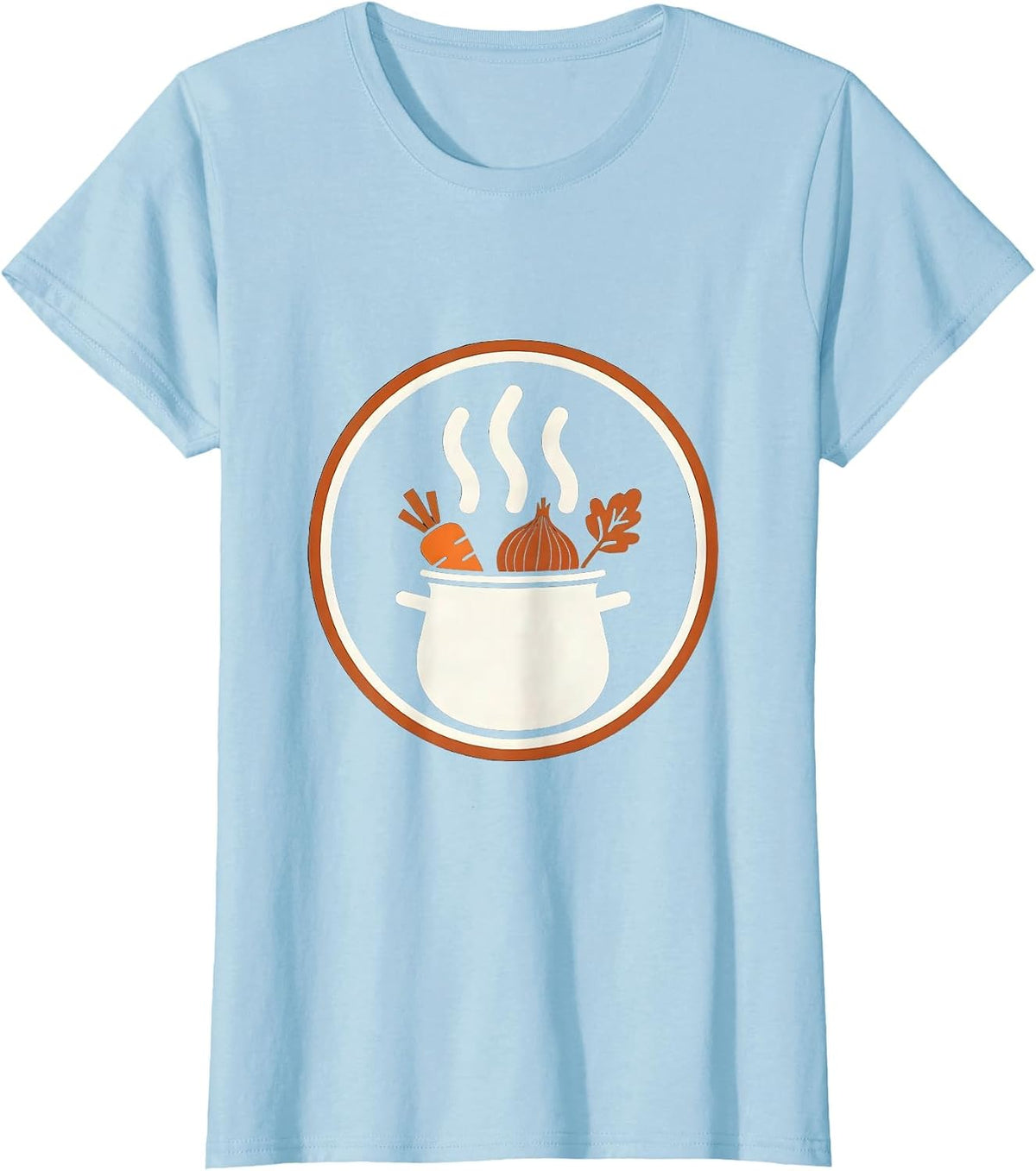 Women's Chef's Bubbling Pot Overflowing Vegetables Graphic T-Shirt - Baby Blue