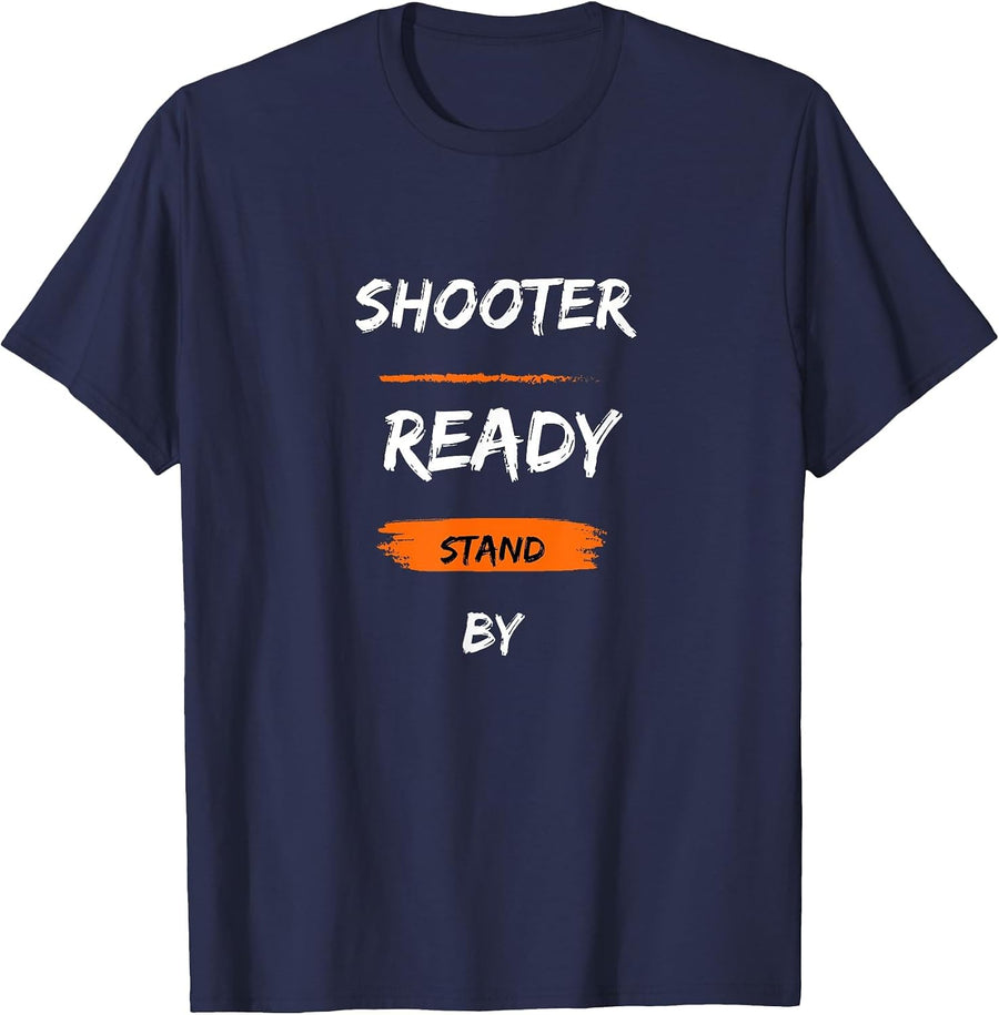 Competition Shooter Ready Stand By IPSC T-Shirt - Navy Blue
