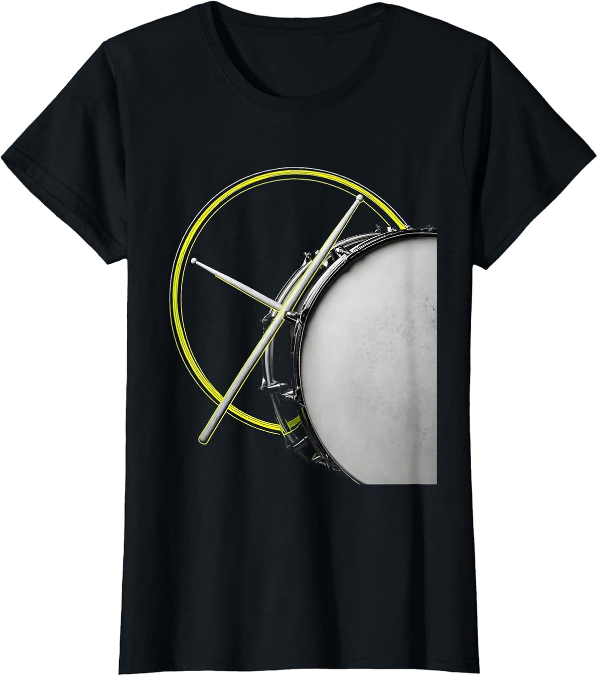 Frame Meets Drum Funny Drummer Humor Vintage T-Shirt - Black