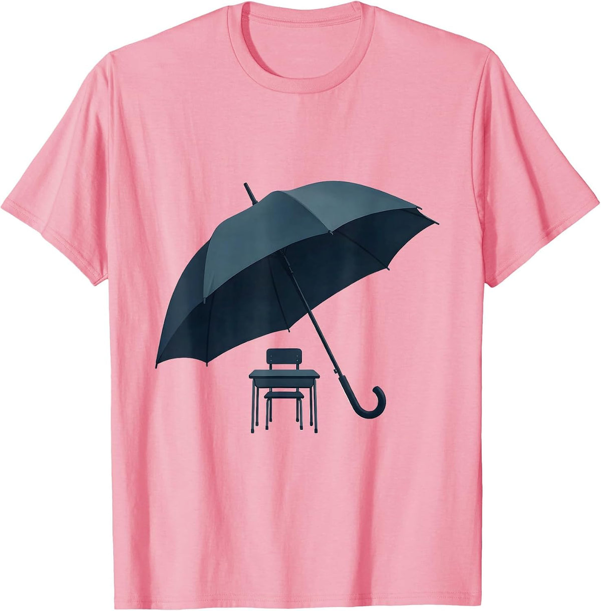 Men's Paraprofessional Protective Umbrella School Desk T-Shirt - Pink