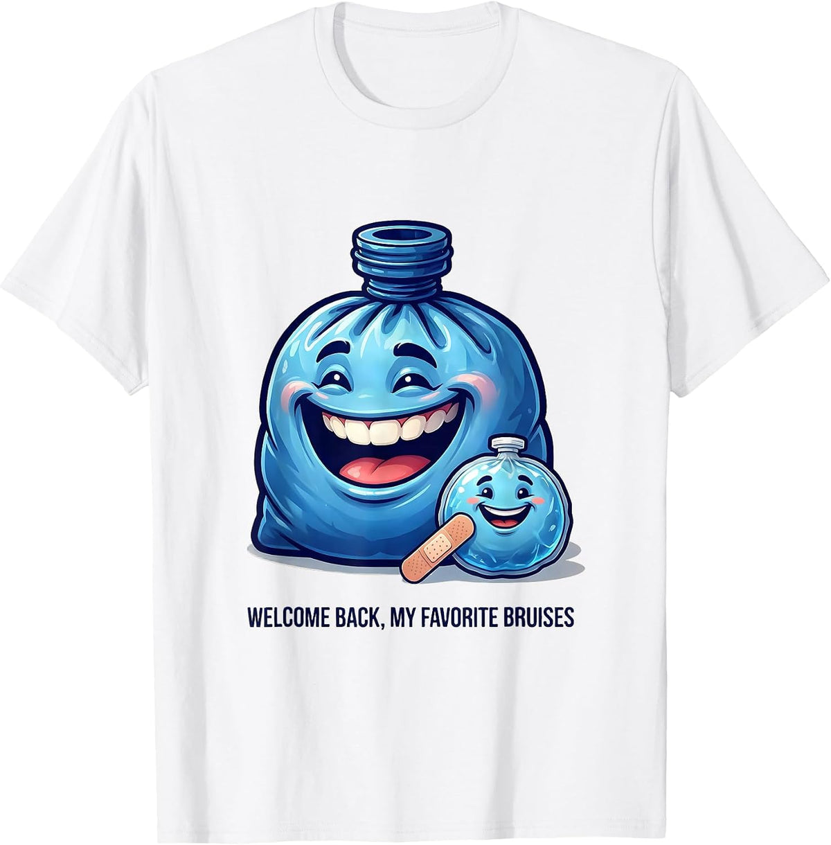 Men's Welcome Back My Favorite Bruises Funny School Nurse Ice Pack T-Shirt - White