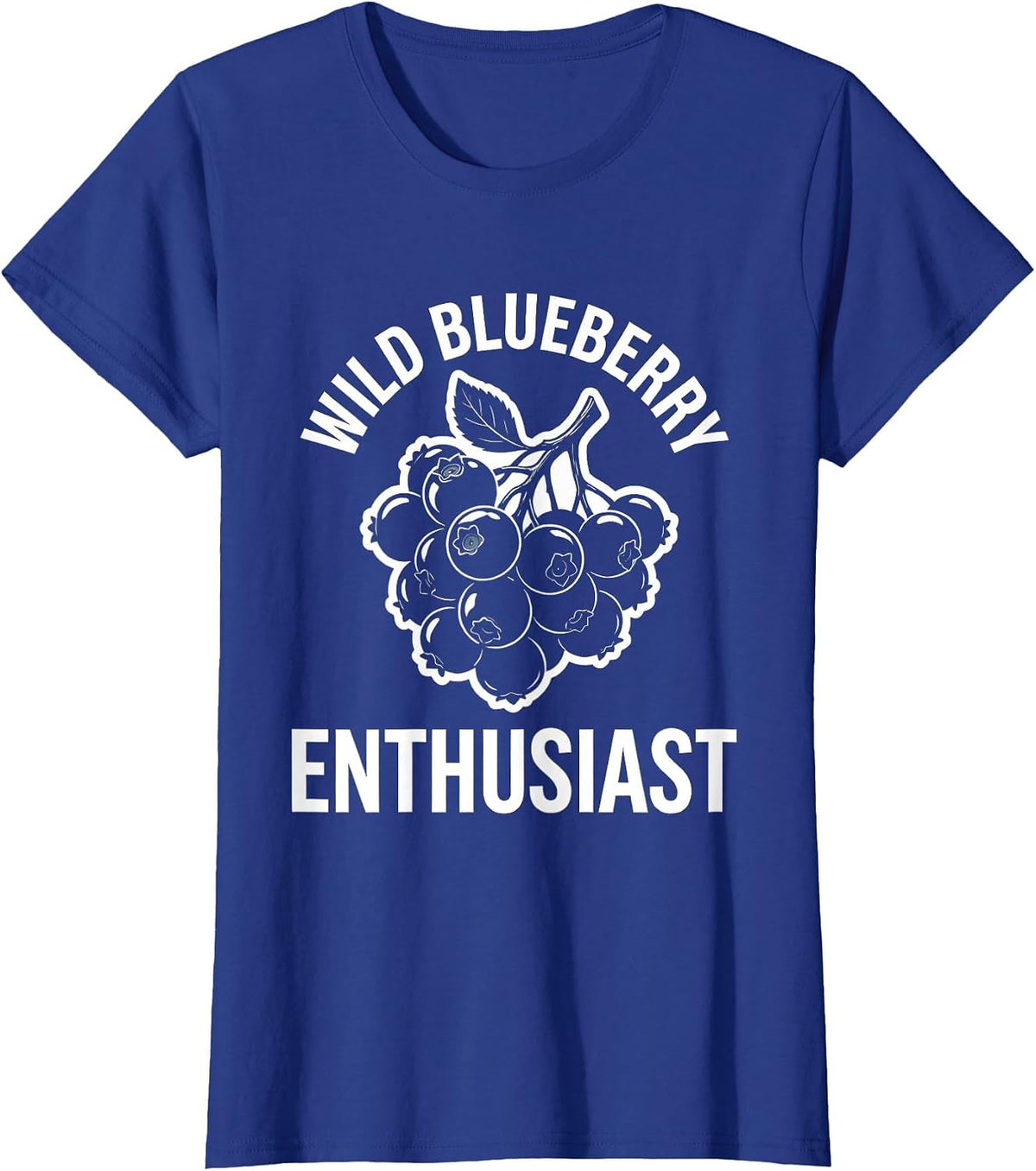 Women's Wild Blueberry Enthusiast Red White and Blueberries T-Shirt - Royal Blue