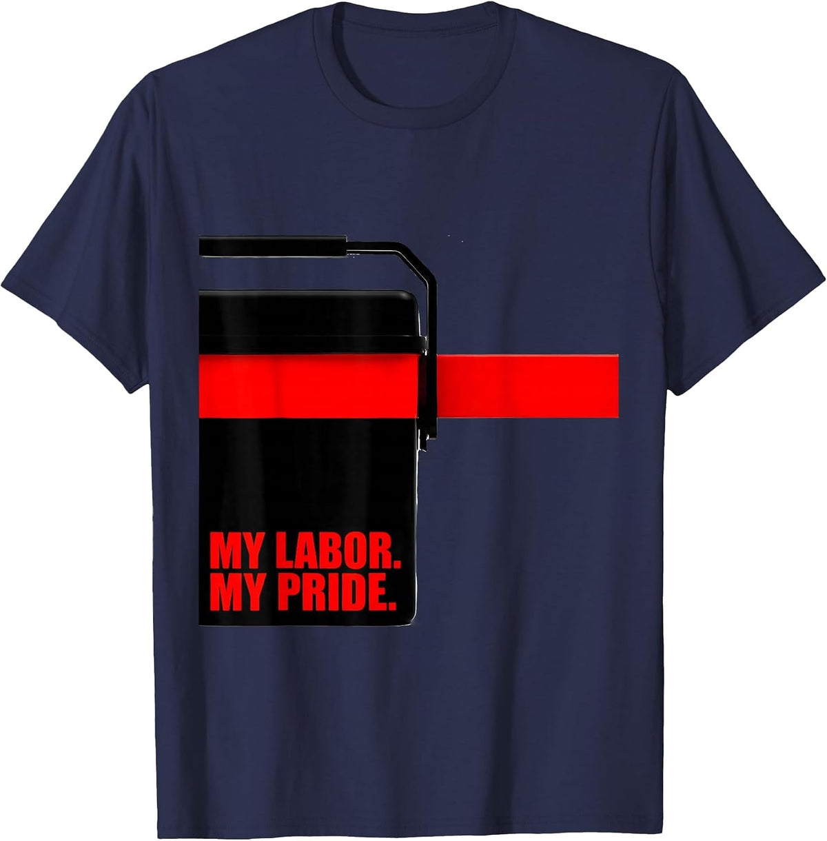 Men's My Labor My Pride Patriotic Labor Day Union Worker Graphic T-Shirt - Navy Blue