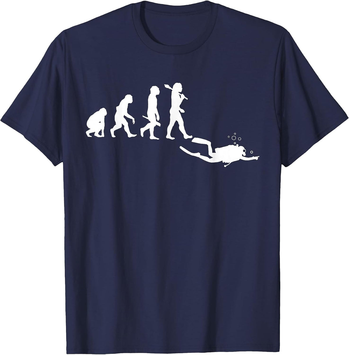 Scuba Evolution Funny Scuba Diving Evolution T-Shirt - Navy Blue