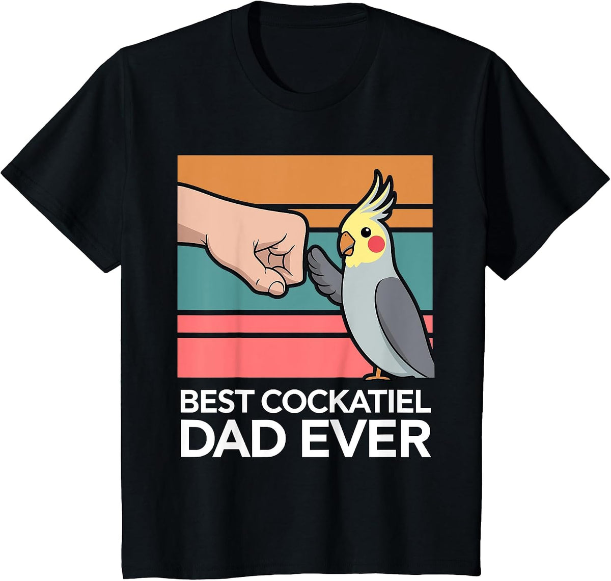 Cockatiel Art for Men Father Cockatoo Bird Cockatiel Lover T-Shirt - Black