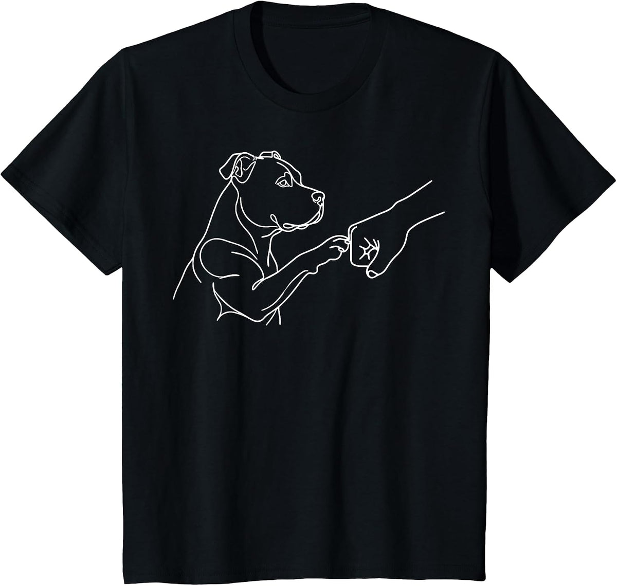 Pitbull Fist Bump Pittie T-Shirt Tee for Pit Bull Dog Lovers - Black