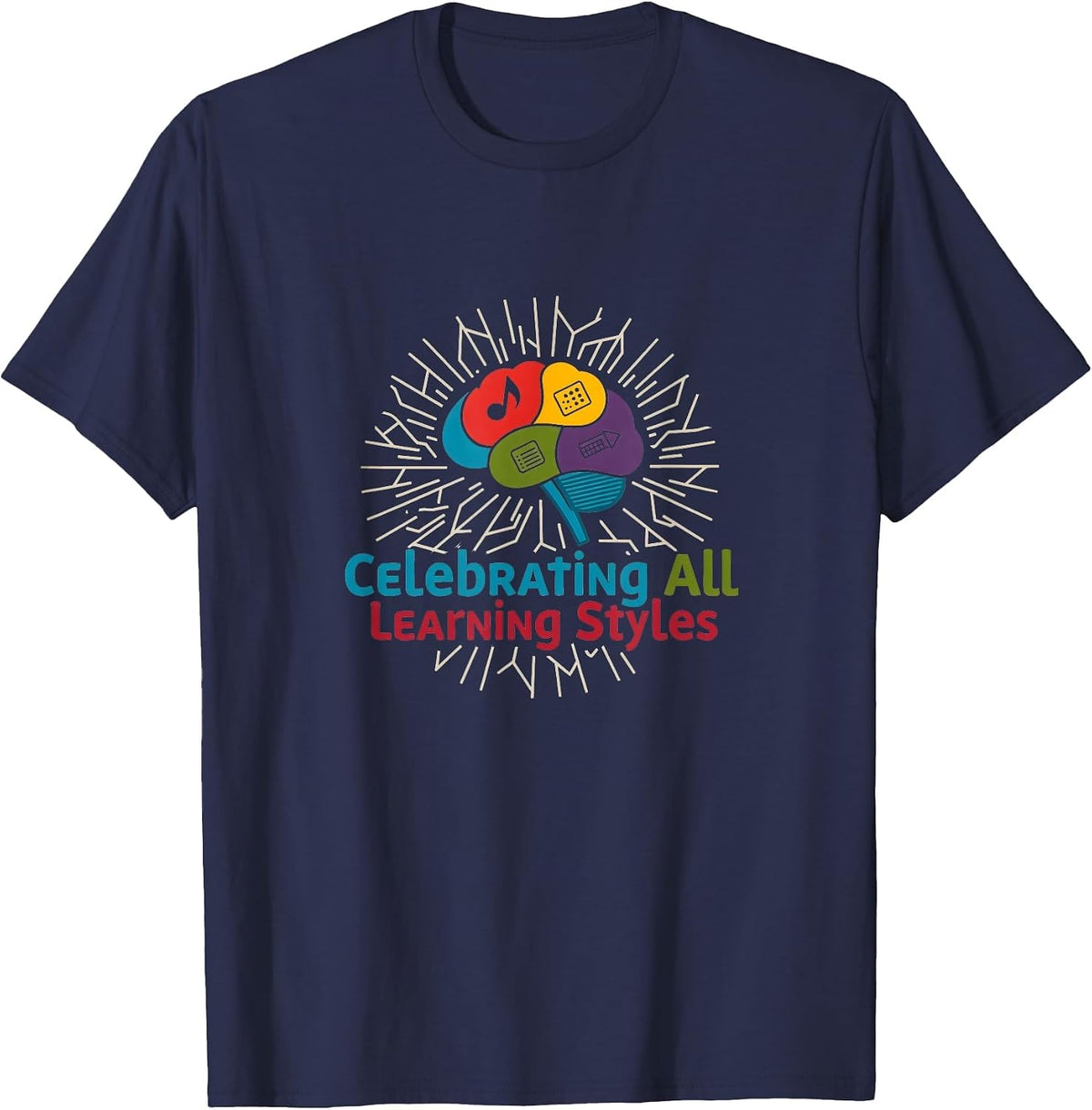 Celebrating All Learning Styles T-Shirt - Navy Blue