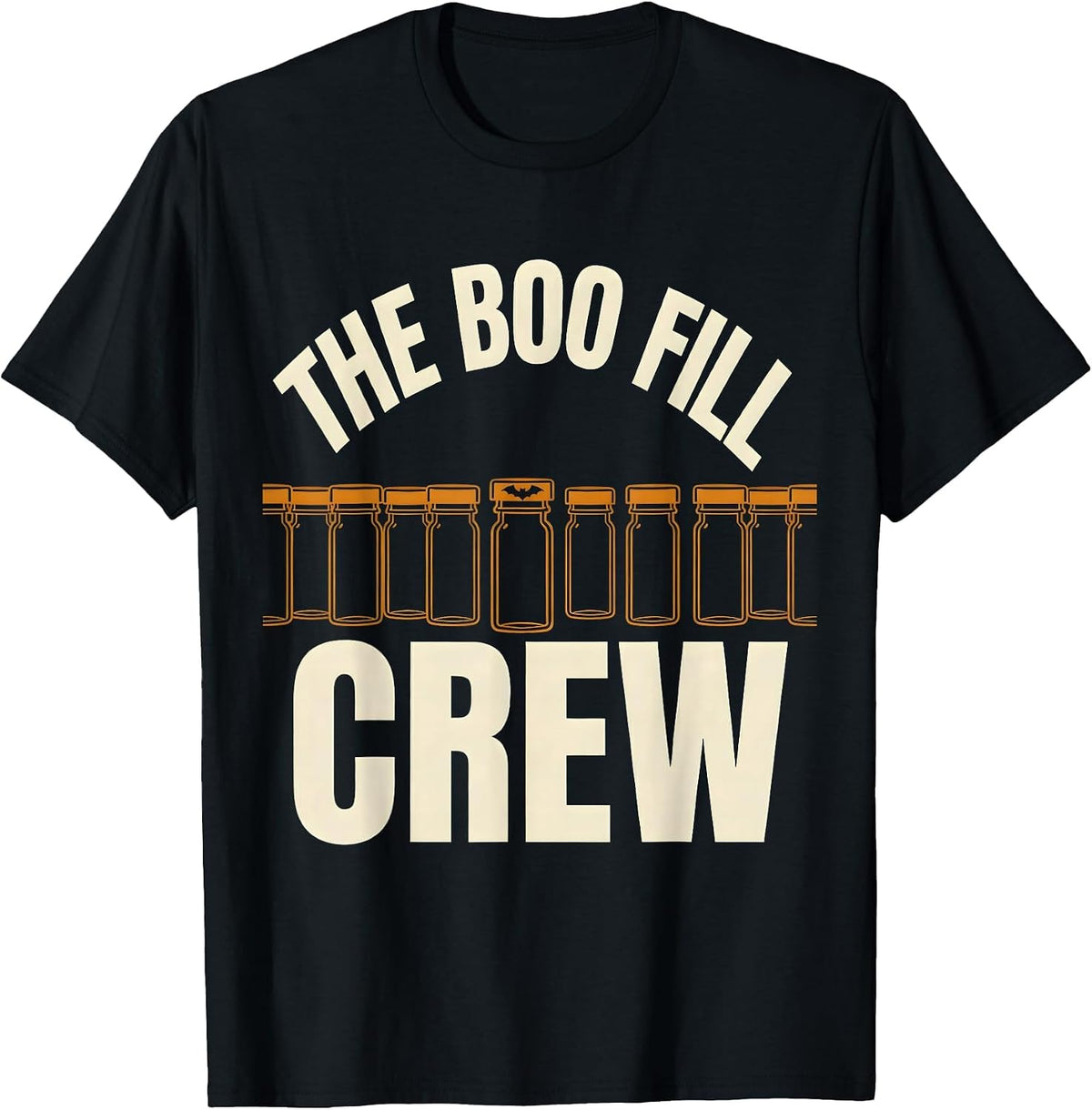 Men's The Boo Fill Crew Funny Pharmacy Tech Halloween Novelty T-Shirt - Black