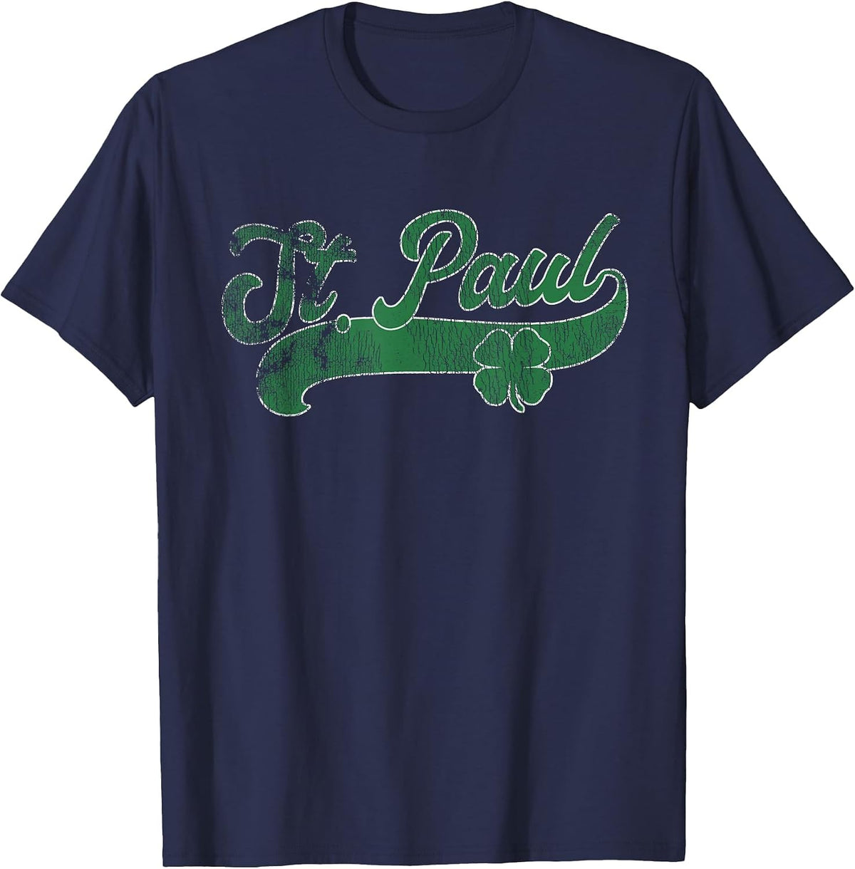 St. Paul Shamrock St. Patrick's Day Saint Paddy's Irish T-Shirt - Navy Blue
