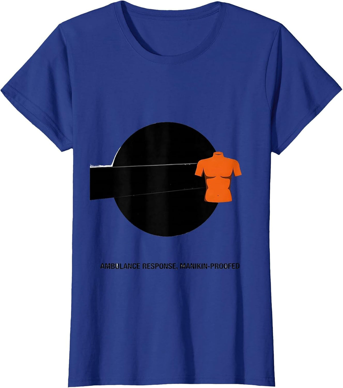 Women's Ambulance Response Manikin-Proofed Brutalist EMT Paramedic T-Shirt - Royal Blue
