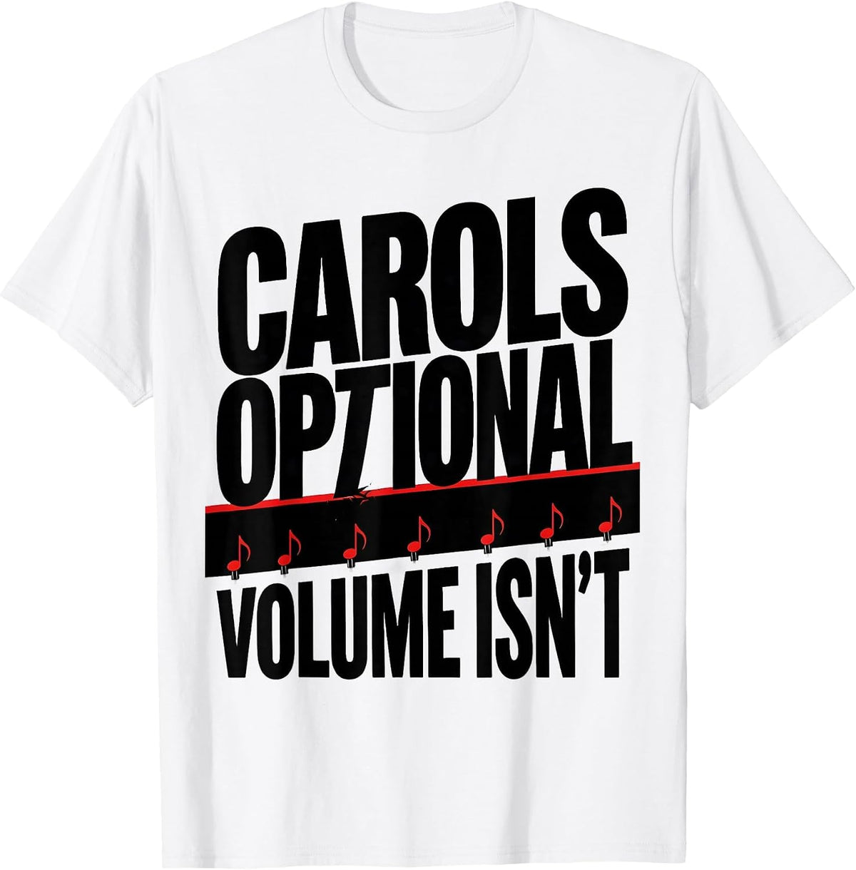 Men's Carols Optional, Volume Isn't Brutalist Heavy Metal T-Shirt - White
