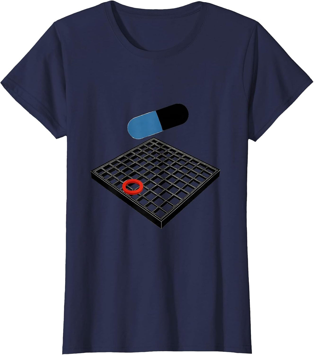 Women's Geometric Pharmacy Counter Pharmacy Tech Humor Gift T-Shirt - Navy Blue