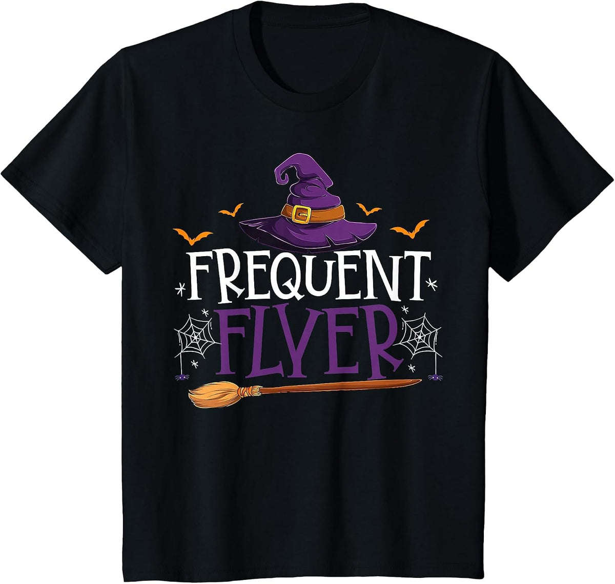 Frequent Flyer Witch Autumn Halloween Costume Women T-Shirt - Black