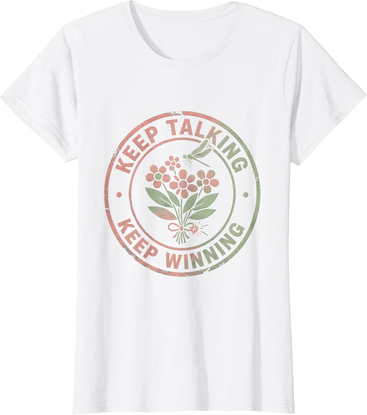 Women's Keep Talking Keep Winning Free Speech Design T-Shirt - White