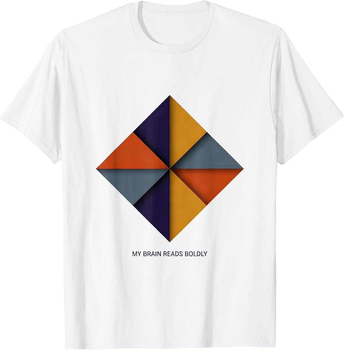Men's My Brain Reads Boldly Dyslexia Awareness Quilt Patchwork T-Shirt - White