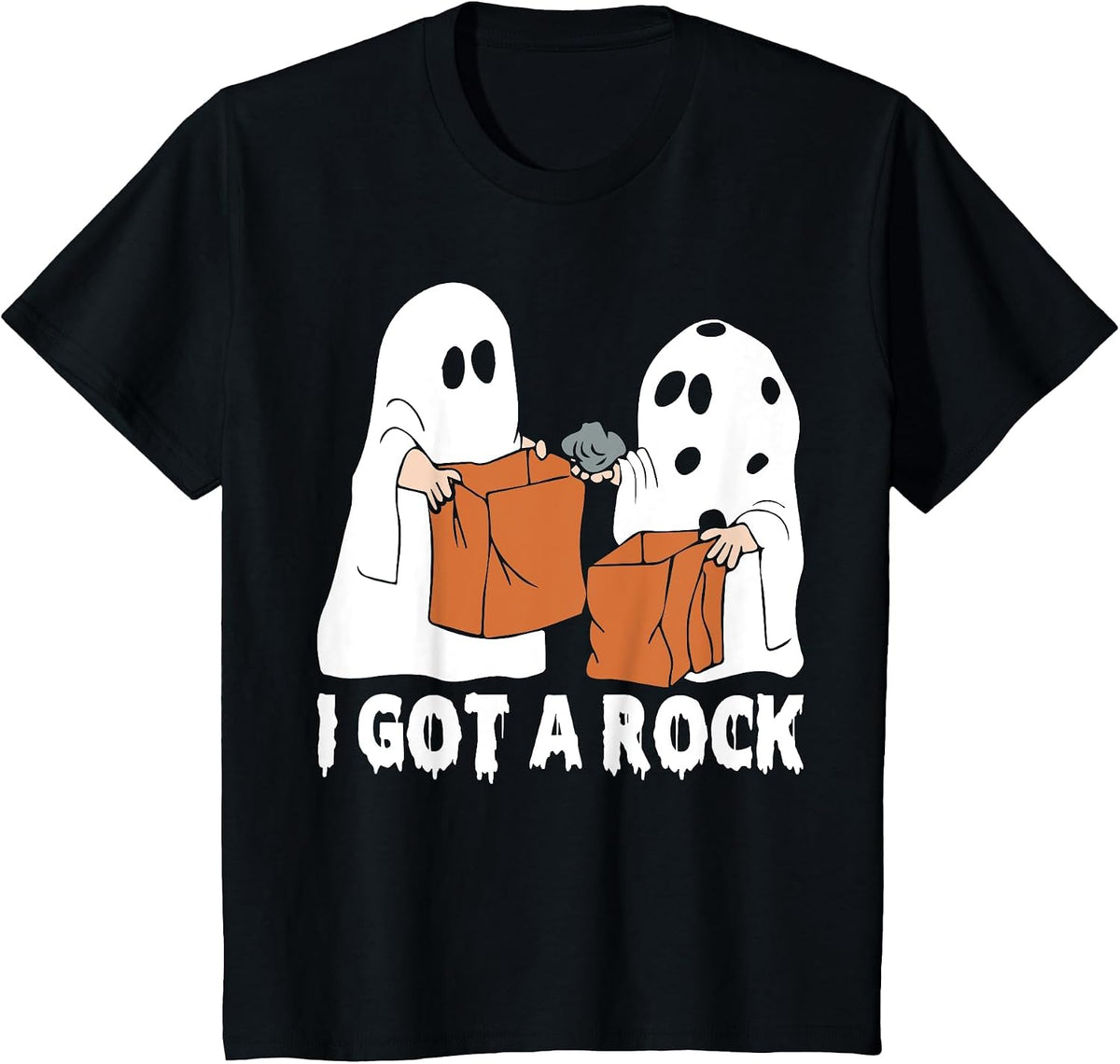 Funny Ghost Halloween Costume I Got A Rock Scary Ghost T-Shirt - Black