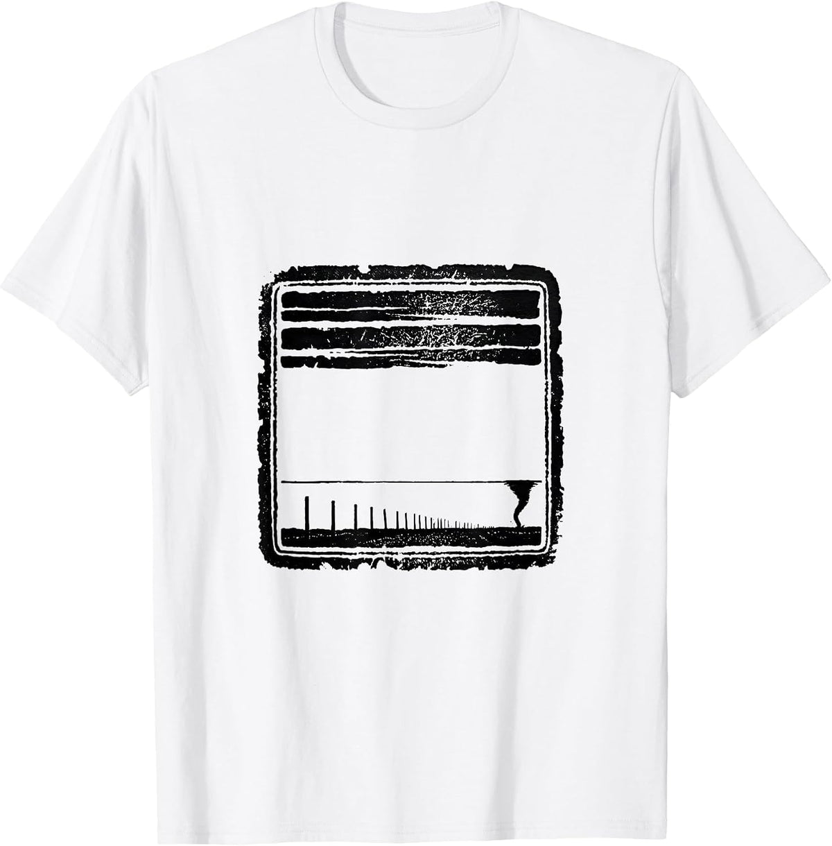 Men's Storm Chaser Tornado Stamp Weather Enthusiast Humor T-Shirt - White