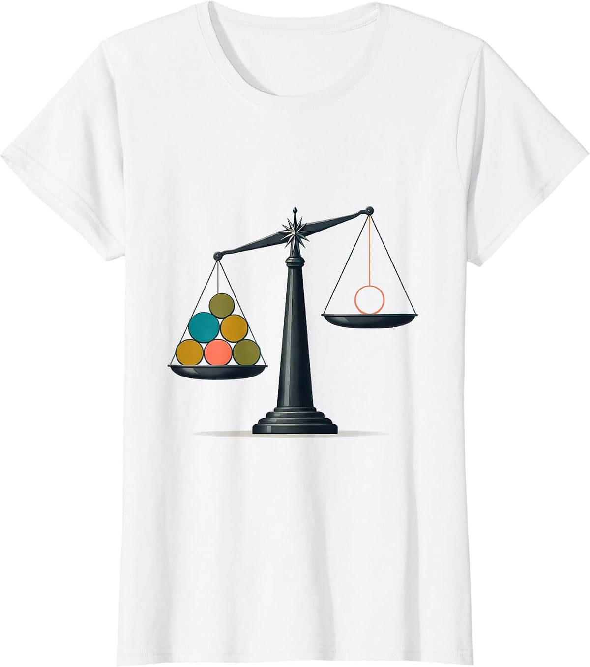 Midcentury Atomic Balance Pluto Demotion Retro Space Humor T-Shirt - White