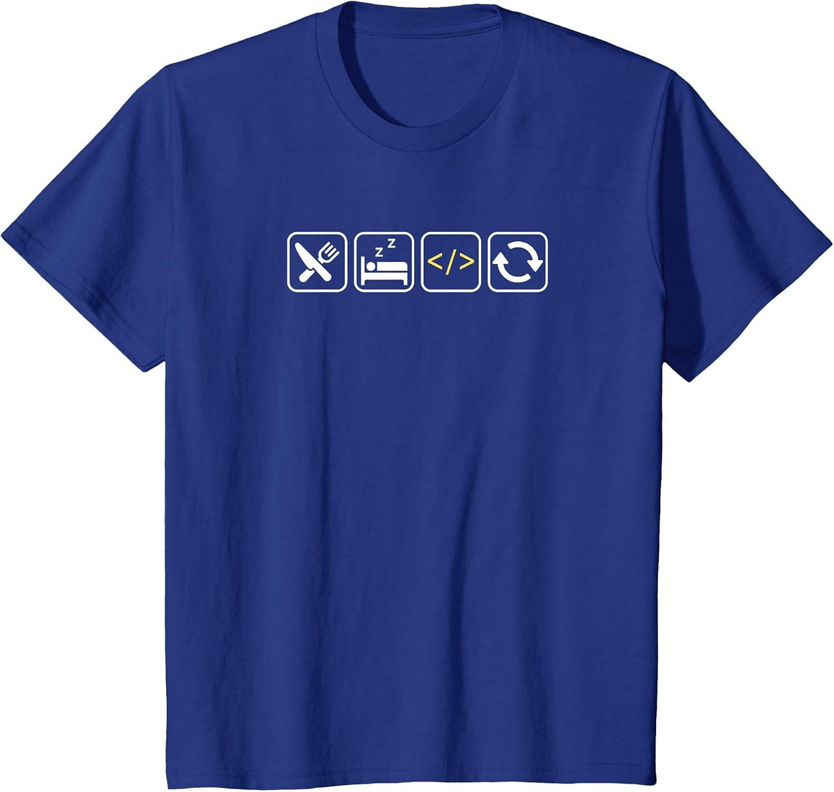 Eat Sleep Code Repeat | Funny Humor for Coders & Programmers T-Shirt - Royal Blue