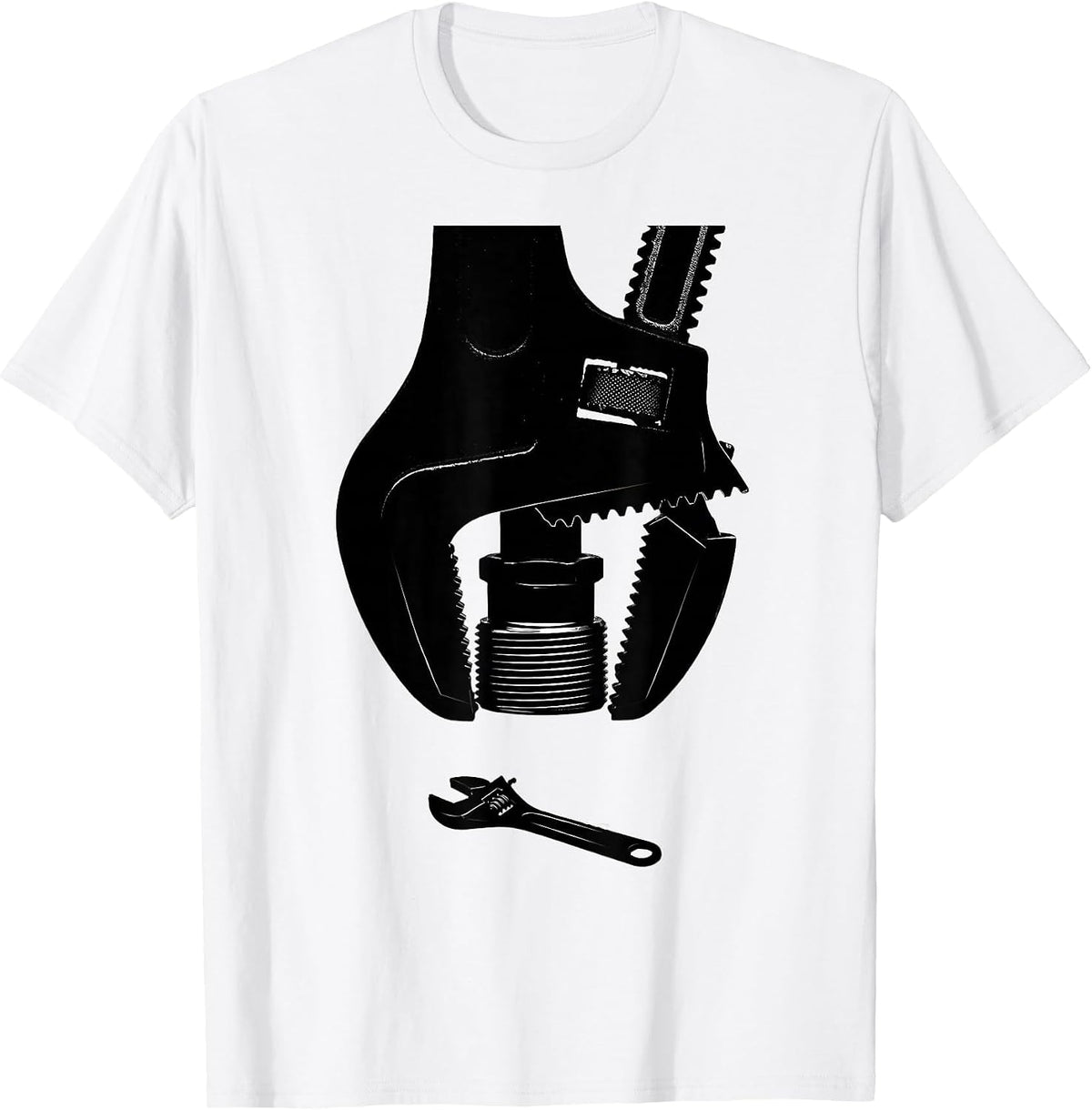 Men's Pipe Wrench Dominates Adjustable Wrench Funny Plumber Gift T-Shirt - White
