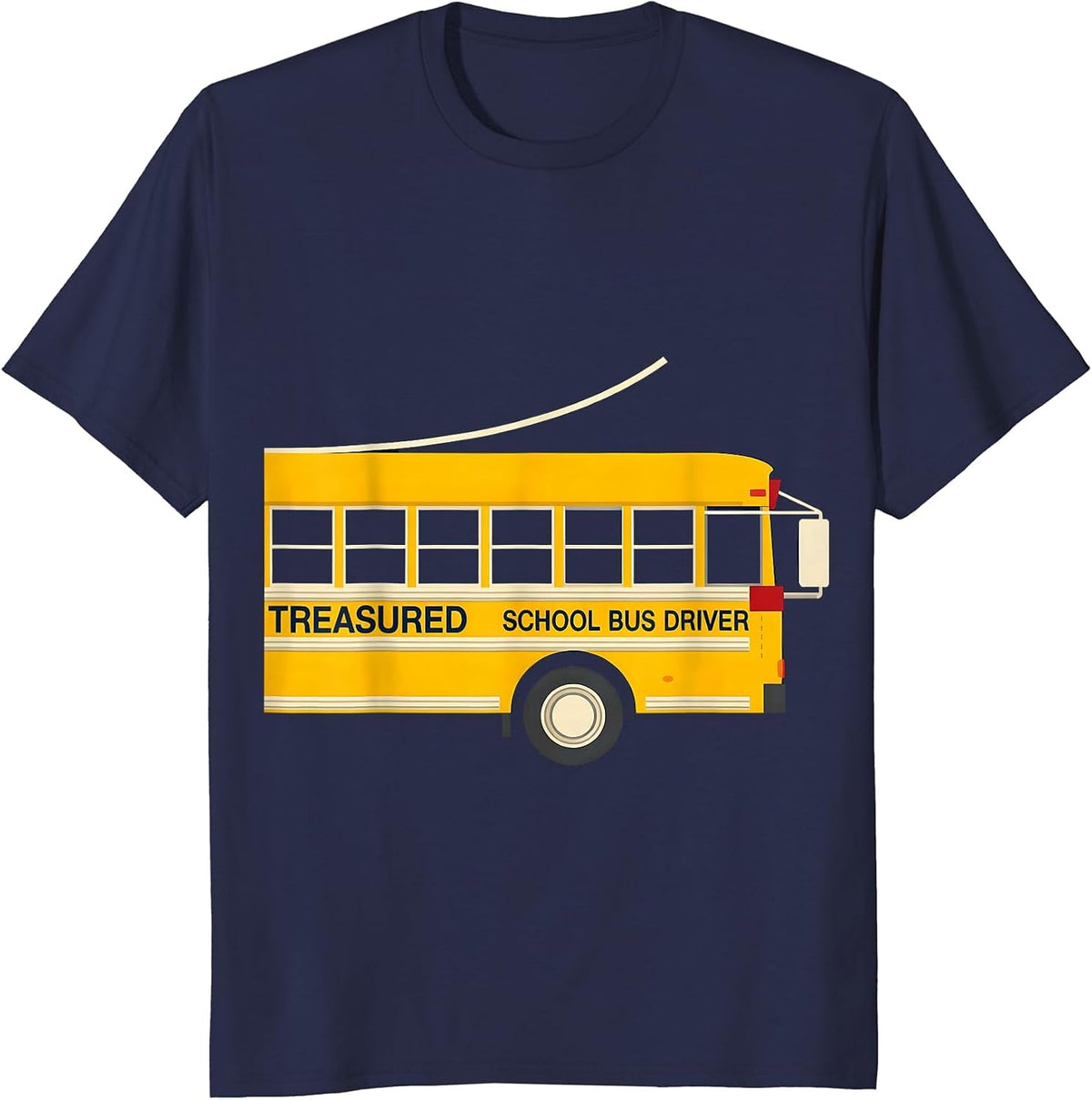 Treasured School Bus Driver Funny Bus Driver Appreciation T-Shirt - Navy Blue
