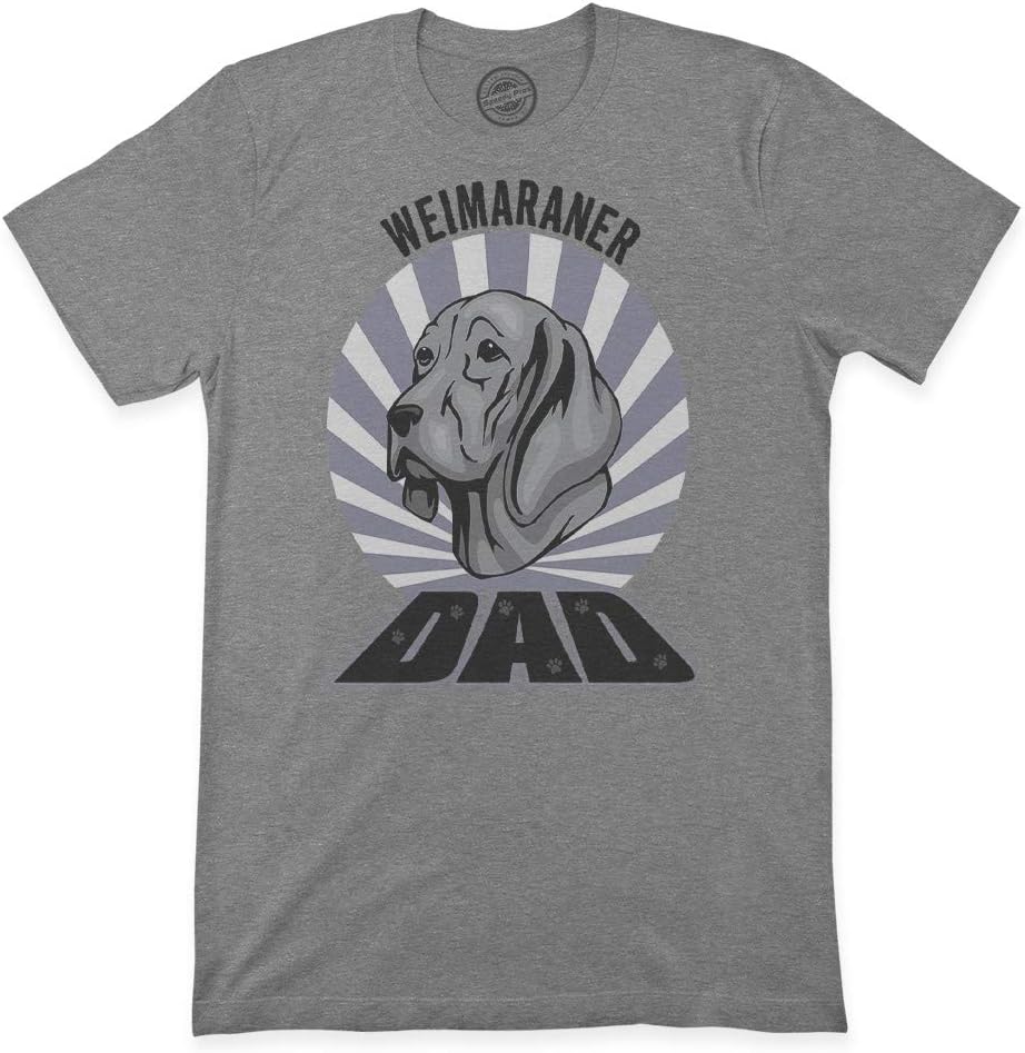 Graphic Novelty Premium T Shirts Dad Weimaraner Dog Funny Pets Top Tee Dark Gray - As Pictured