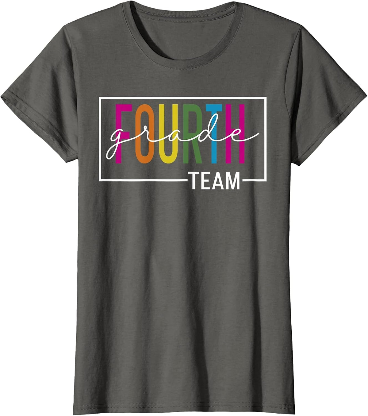 Fourth Grade Teacher Team Student Grade Squad Back to School T-Shirt - Asphalt Grey