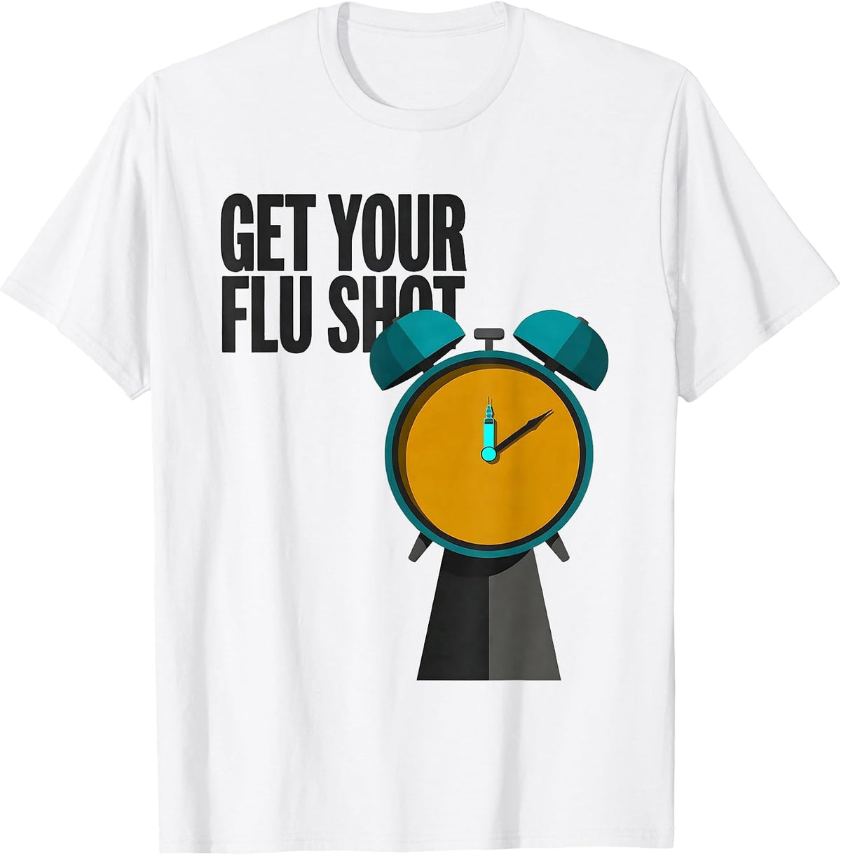 Get Your Flu Shot Midcentury Modern Nurse Medical Assistant T-Shirt - White