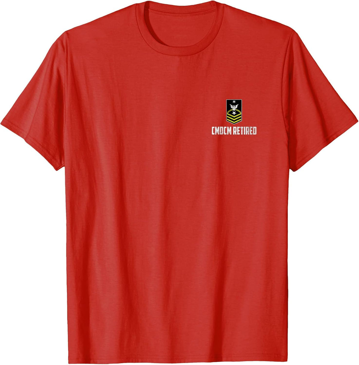 Retired E-9 Command Master Chief Petty Officer CMDCM Rank T-Shirt - Red