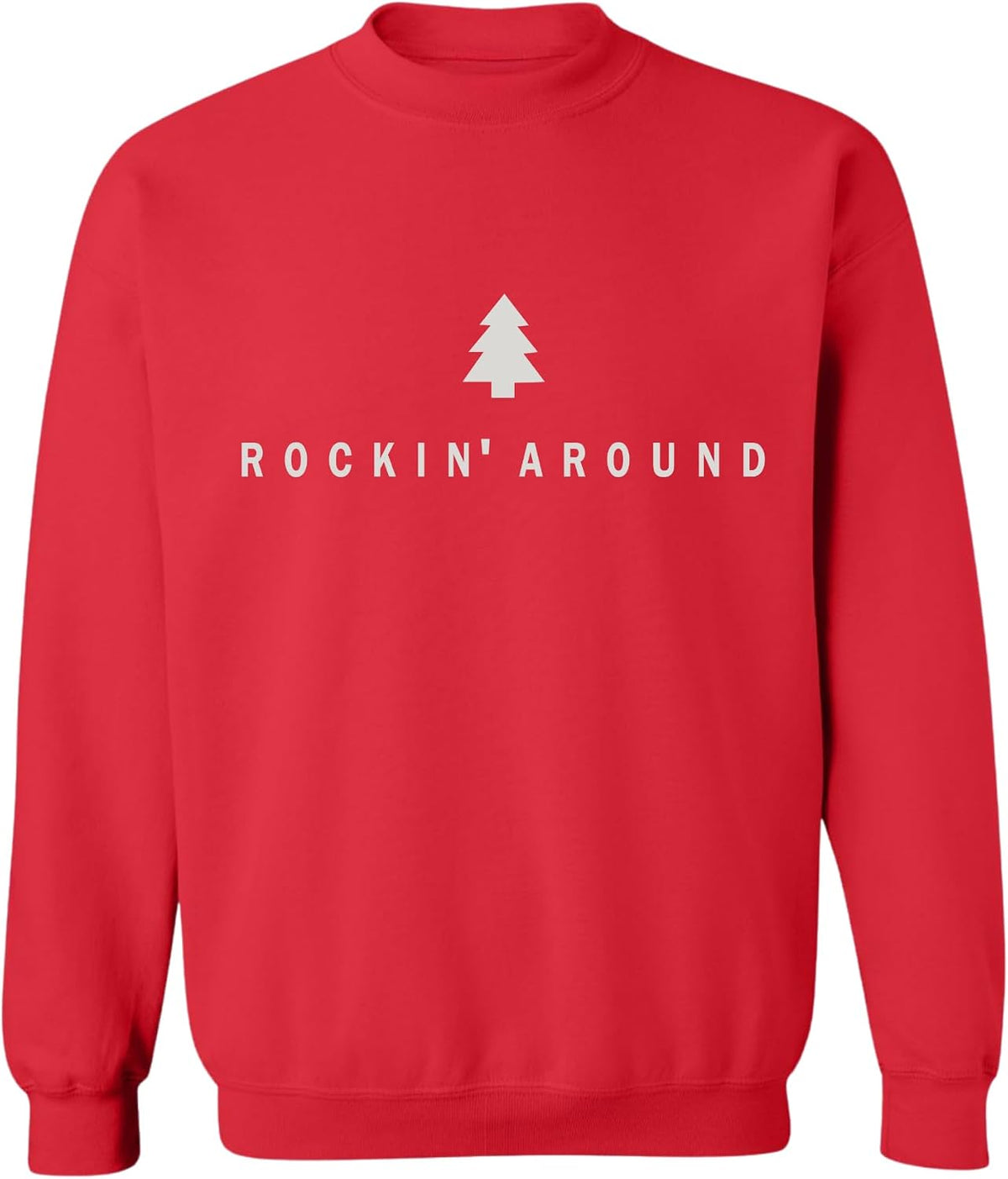 ALLNTRENDS Red Christmas Sweatshirt Funny Ugly Sweater Holiday Crewneck - Rockin Tree