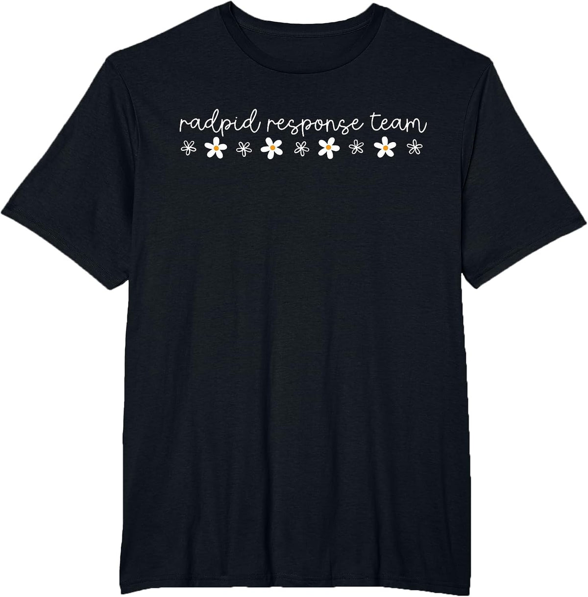 Retro Daisy Flower Rapid Response Team School Nursing T-Shirt - Black