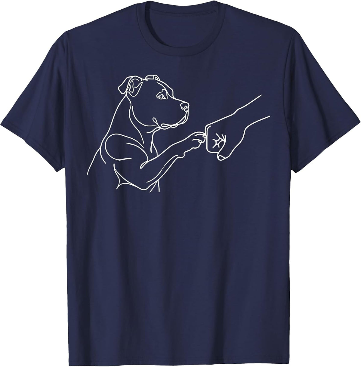 Pitbull Fist Bump Pittie T-Shirt Tee for Pit Bull Dog Lovers - Navy Blue