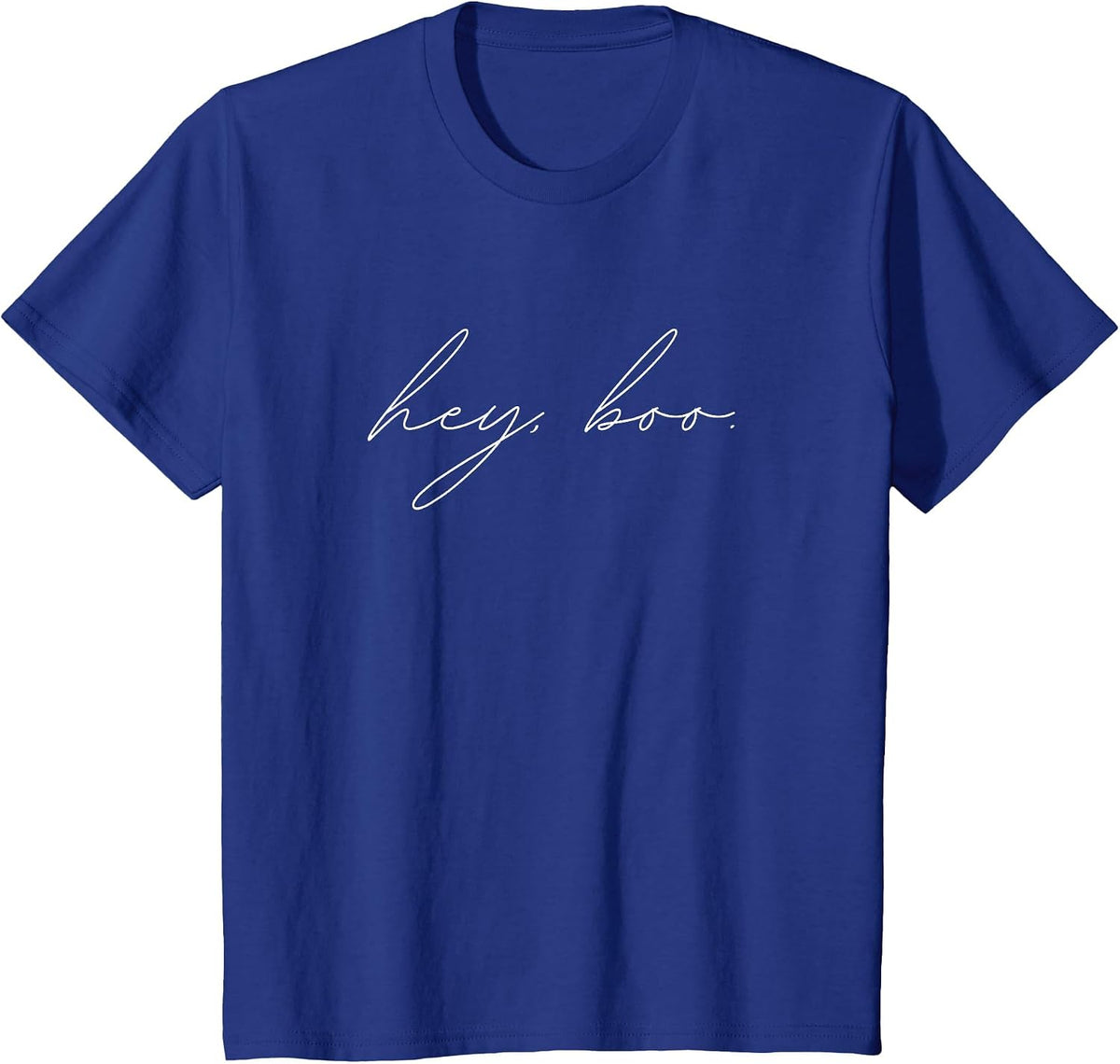 Hey Boo Halloween, Trendy Casual Loose Blouse T-Shirt - Royal Blue
