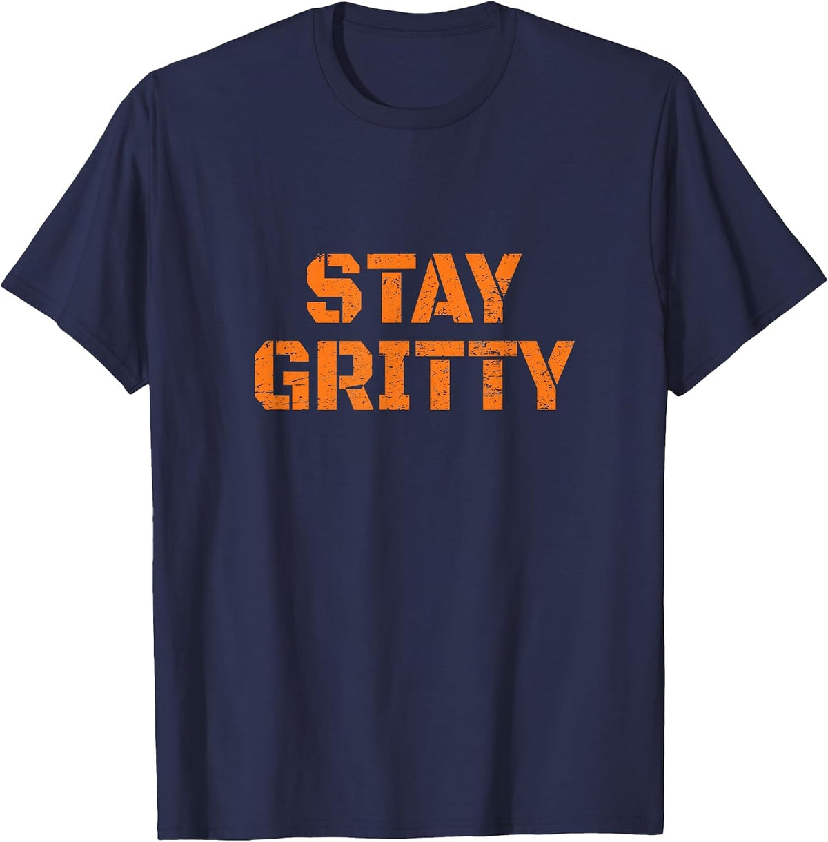 Stay Gritty Funny Ice Hockey Philly Vintage T-Shirt - Navy Blue