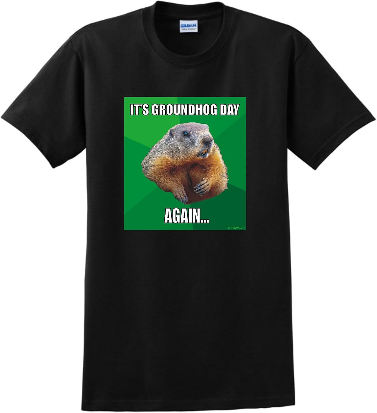 ThisWear It's Groundhog Day Again Unisex Short Sleeve T-Shirt - Black
