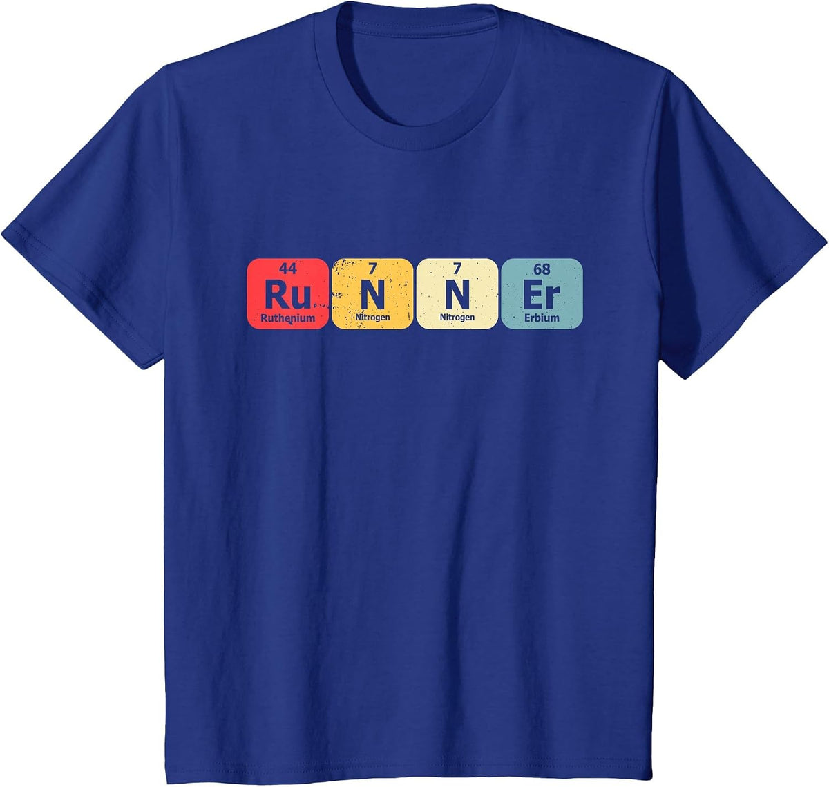 Periodic Table Runner Marathon Running Funny Chemistry Pun T-Shirt - Royal Blue