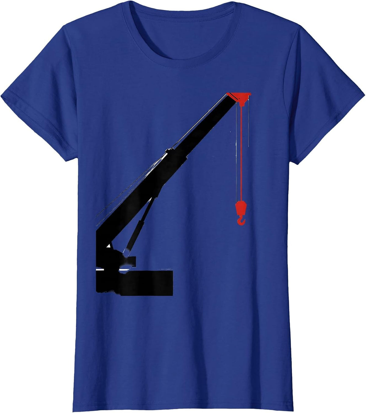 Women's Geometric Mobile Crane Operator Heavy Equipment Humor T-Shirt - Royal Blue
