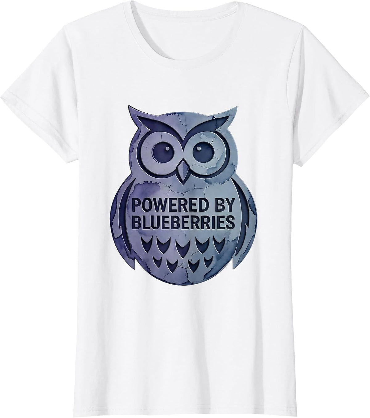 Powered by Blueberries Fruit Lover Design T-Shirt - White