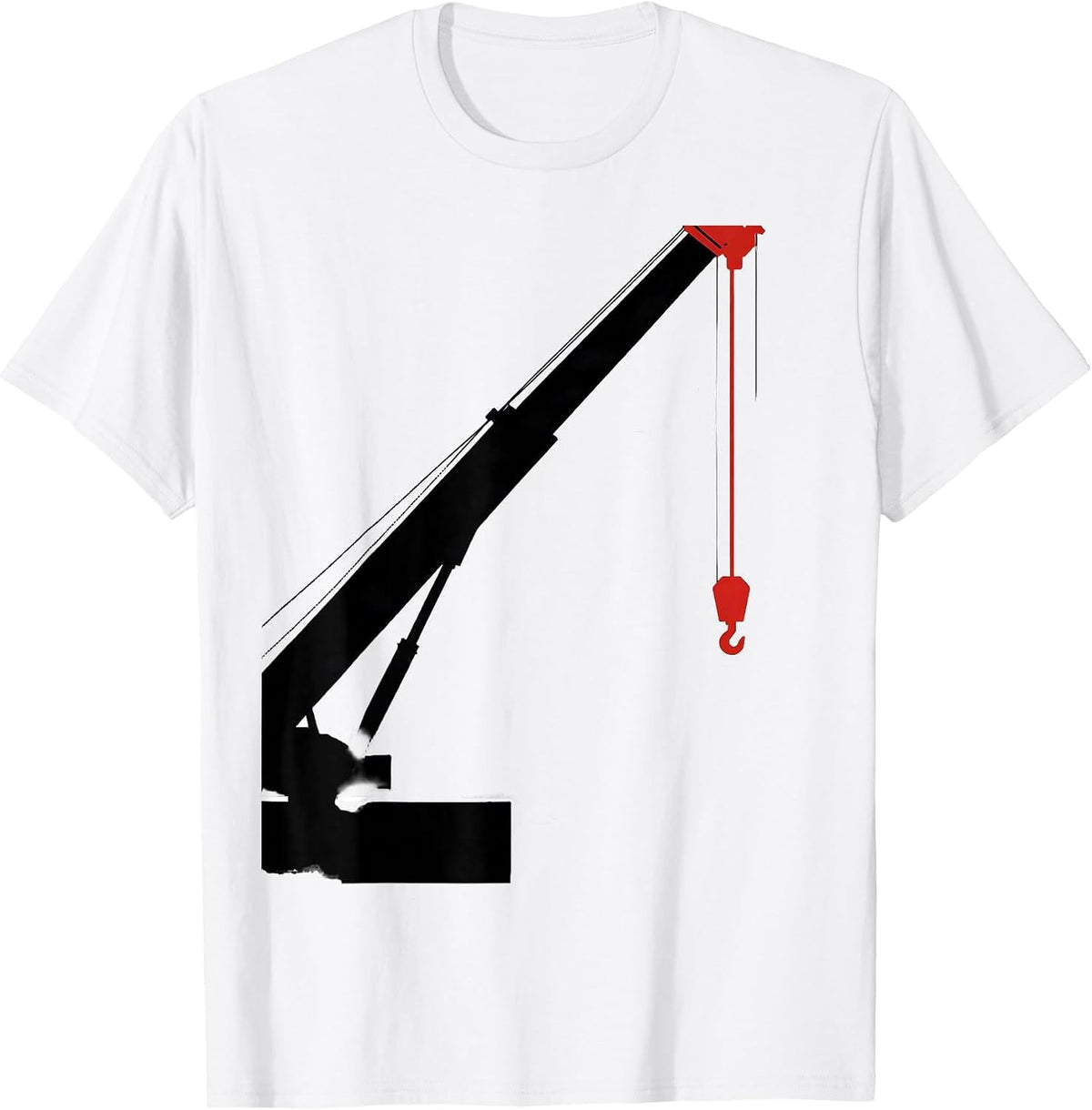 Men's Geometric Mobile Crane Operator Heavy Equipment Humor T-Shirt - White