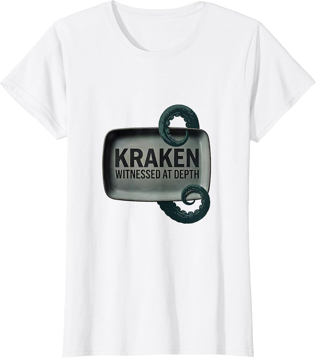 Kraken Witnessed At Depth Minimalist Octopus Lover Gift T-Shirt - White