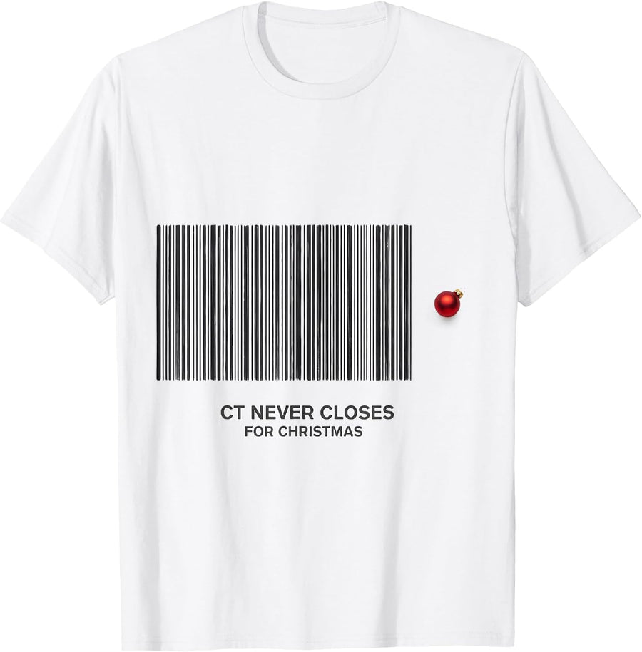 Men's CT Never Closes For Christmas Funny Radiology Tech Christmas T-Shirt - White