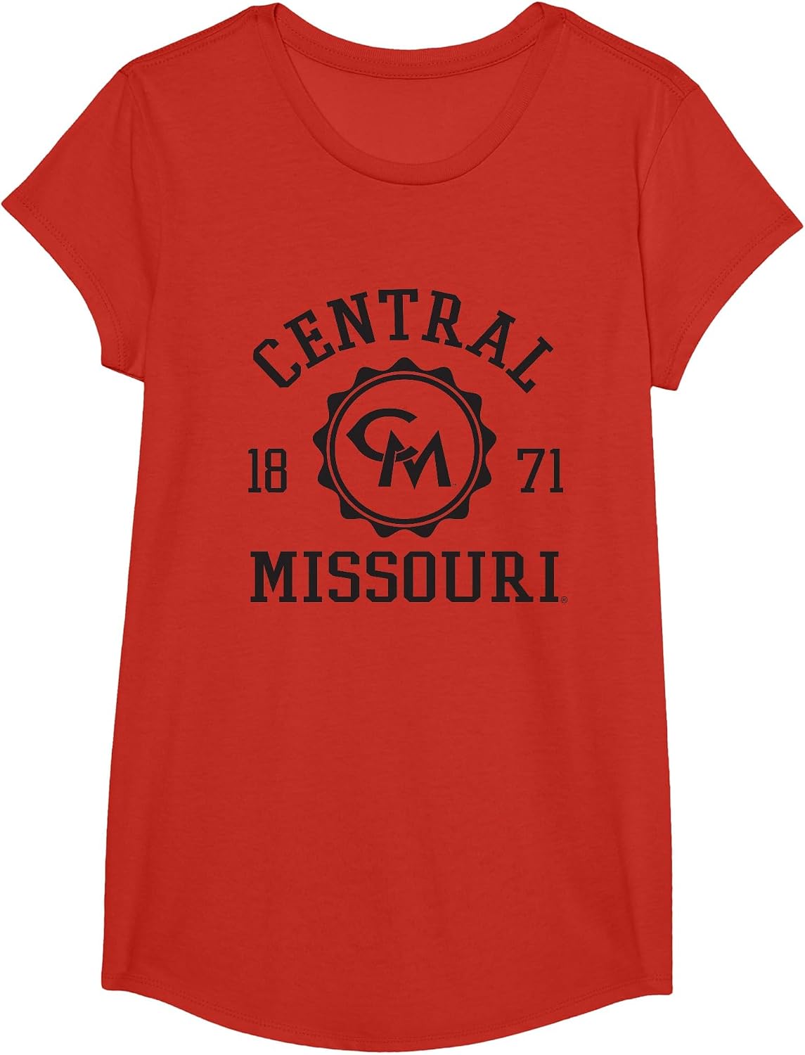 Central Missouri Mules Stamp Red Officially Licensed T-Shirt - Girls Red