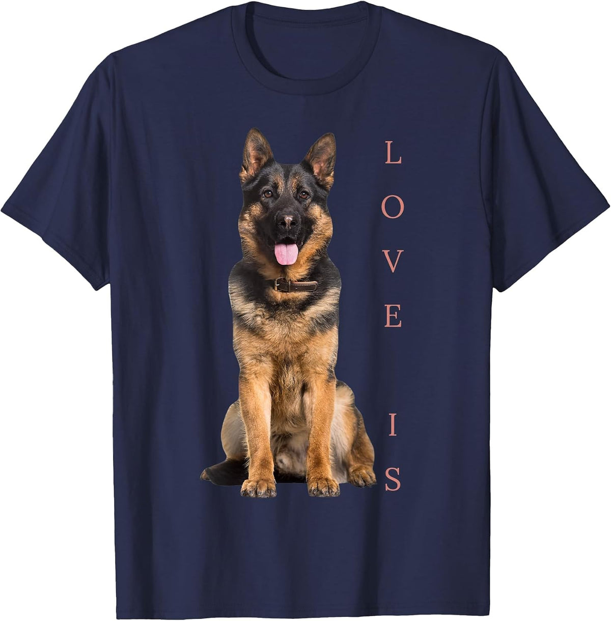 German Shepherd Shepard Dog Mom Dad Love Pet Puppy T-Shirt - Navy Blue