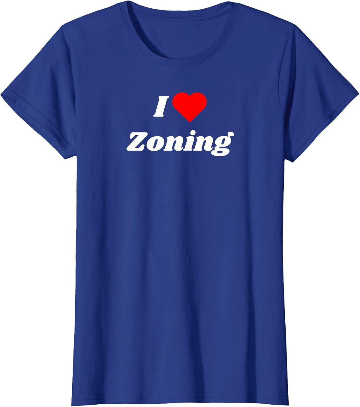 I Love Zoning with a red Heart T-Shirt - Royal Blue