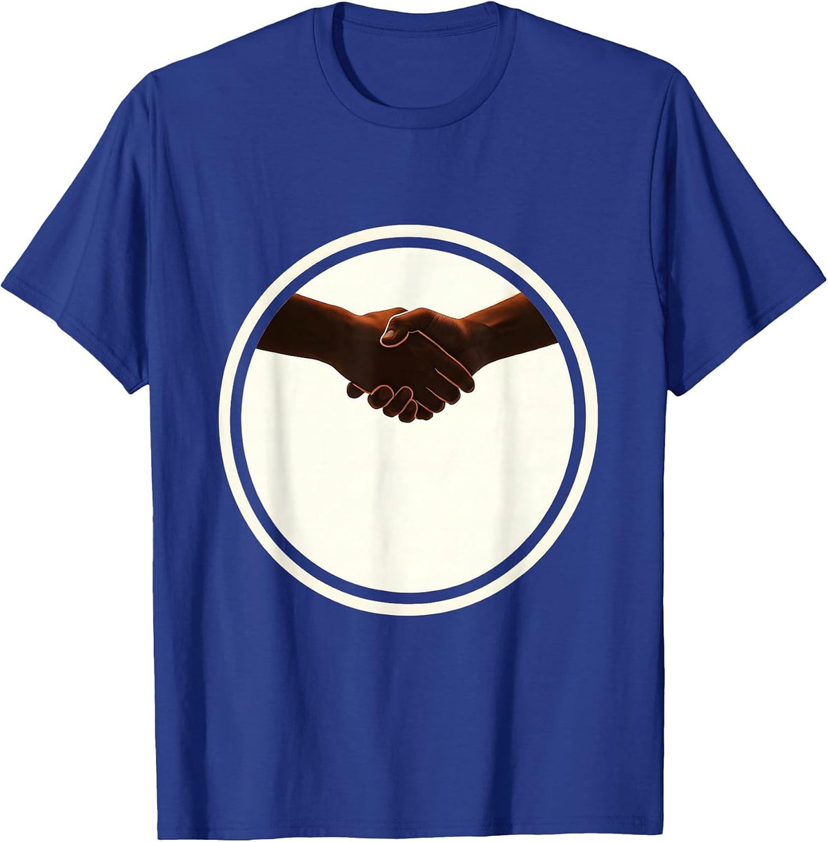 Human Rights Bridge of Clasped Hands Graphic T-Shirt - Royal Blue