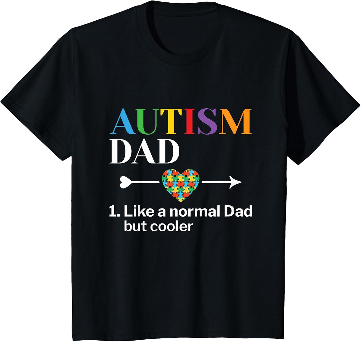 Autism Dad Definition World Autism Awareness Day T-Shirt - Black